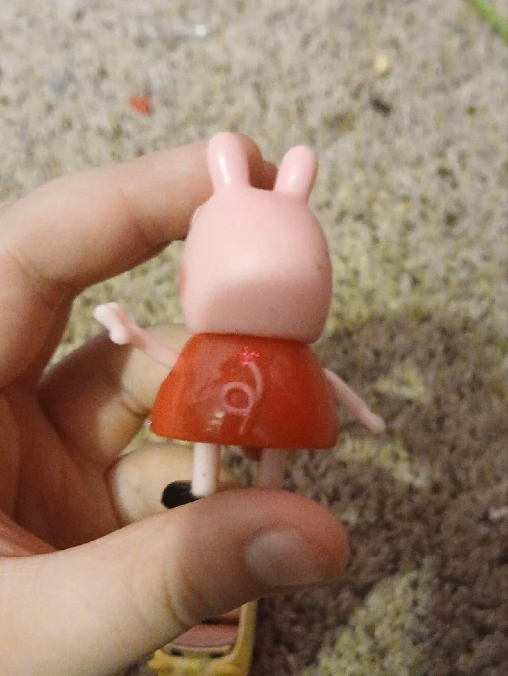 Peppa Pig Red Dress Figure with Yellow Toy Car - Kids Toy